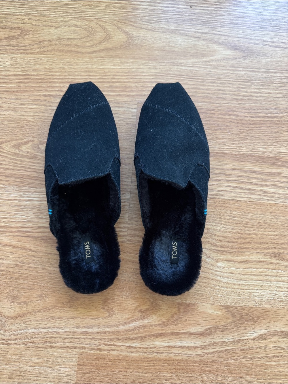 TOMS Suede Nova Leather Wrap Fur-Lined Slip-On Mules